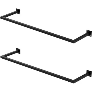 Ml-Design Kleiderstange 2er Set , Schwarz , Metall , 30x6.5x114 cm , Garderobe, Garderobenzubehör