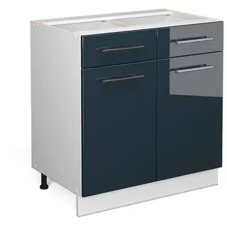 Vicco Schubladenschrank Fame-Line 80 x 51,6 x 82 cm Dunkelblau Hochglanz