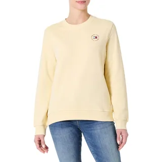 Tommy Jeans Damen Pullover Sweatshirt, Gelb (Custard Cream), XS