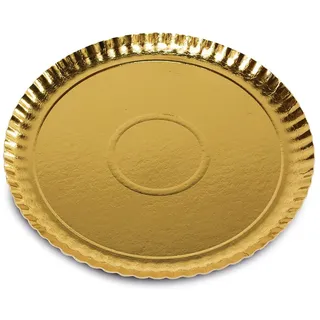 Guardini 2438425 Packung 2 Tabletts, Pappe rund, 34 cm, Gold