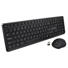 V7 CKW350US - keyboard and mouse set - 100% (full size) - QWERTY - US - black Input Device - Tastatur & Maus Set - Englisch - US - Schwarz