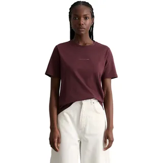 T-Shirt MARC O'POLO DENIM, Damen, Gr. XS, merlot rot, Jersey, Obermaterial: 100% Baumwolle, regular fit normal, Rundhals, Shirts T-Shirt, regular fit aus Organic Cotton