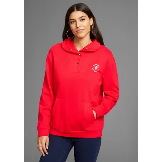 DELMAO Sweatshirt, mit Troyer Kragen - NEUE KOLLEKTION, rot