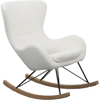 SalesFever Schaukelstuhl Entspannender Schaukelstuhl Polyester 75 x 106 x 102 cm Weiß mit Kissen