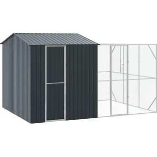 vidaXL Vogelkäfig Anthrazit 425 x 304 x 247 cm Verzinkter Stahl - Grau