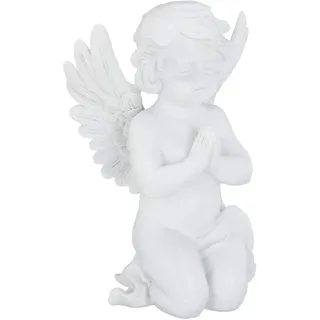 Relaxdays Grabengel knieend 30 cm Weiß