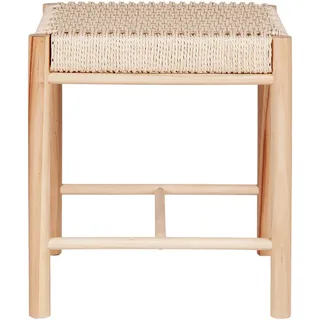Hocker , Creme , Papier , Pappel , quadratisch , 42x46.5x42 cm , Wohnzimmer, Sessel, Hocker & Hockerbänke, Sitzhocker