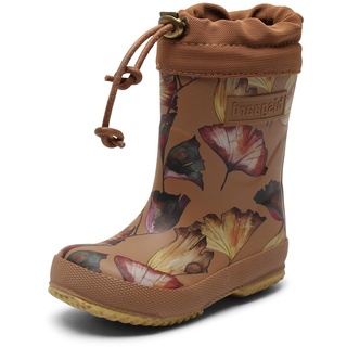 Bisgaard Unisex Kinder Thermo Rain Boot, Camel Flowers, 35 EU