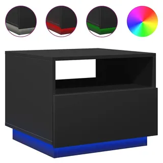 Couchtisch mit LED-Leuchten Schwarz 50x49x40 cm - Schwarz
