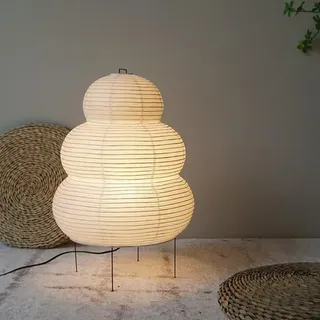 Mengjay Kreative Papier Tischlampe Stehlampe,Retro Reispapier Lampe Nachttischlampe,Tischleuchte Wohnzimmer Deko Lampe, E27 Schreibtischlampe Nachtlicht für Schlafzimmer(A)