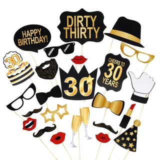 30 Geburtstag Foto Requisiten Photo Booth Props Dekoration Fotobox Accessoires Geburtstagsfeier Lustige Fotorequisiten Fotobox Dekoration Foto Booth Props für Geburtstag Party Deko