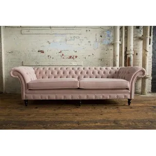 XXL Sofa 4 Sitzer Couch Chesterfield Polster Sitz Garnitur Leder Textil Pinke