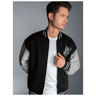 TRIGEMA Sweatjacke »TRIGEMA Collegejacke mit großem Adler-Rückenprint«, schwarz,