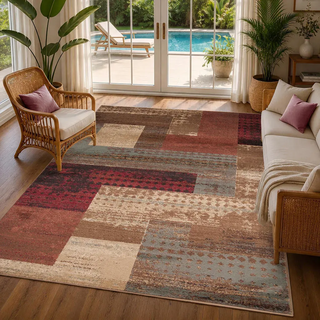 Livabliss Kurzflorteppich Shama 200/290 cm Dunkelrot , Rot , Textil , Grafikmuster , Rechteckig , 200x290 cm , Oeko-Tex® Standard 100 , in verschiedenen Größen erhältlich , Teppiche und Böden, Teppiche