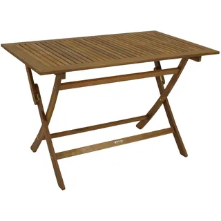 DEGAMO Gartentisch Klapptisch Holztisch TOBAGO 70x120cm rechteckig, Holz Akazie - Braun