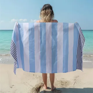 JEMIDI Saunatuch Damen 100x180cm Hamamtuch - Leicht und Schnelltrocknend - Saunahandtuch Herren - Strandtuch XXL - 100% Baumwolle - Großes Badetuch - Hamamtuch Sauna Handtuch Blau