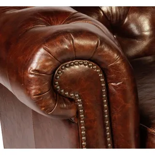 Sofagarnitur Sofa Couch Polster 3+2+1 Couch Ledersofa Chesterfield Sitz Garnitur - Braun