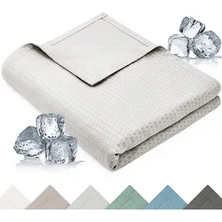 Blumtal Kühldecke Bambus Viskose 120x100 cm, Hellgrau , Textil , 120x100 cm , Oeko-Tex® Standard 100 , Heimtextilien, Wohntextilien, Decken, Kuscheldecken