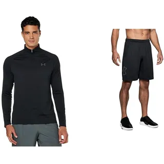 Under Armour Herren Tech 2.0 1/2 Zip, sportliches Longsleeve & Herren Tech Graphic Short, atmungsaktive Sweatshorts für Männer, komfortable Kurze Hose mit Loser Passform