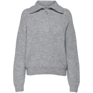 Only Damen Strickpullover ONLBAKER Grau Melange L