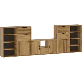 vidaXL Wohnwand mit Stauraum ODDA Massivholz Kiefer