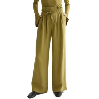 Scotch & Soda June Paperbag Wide Leg Hochbundhosen - Green Moss - L - 30