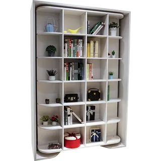 Shlafzimmer Set 3tlg Bett Bücher Schrank Regal Gästebett Schränke Wand Schrank - Weiß