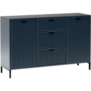 AX LIVING Berlinette 2 Kleider Kommode, Sideboard dunkelblau, 135 cm - Blau