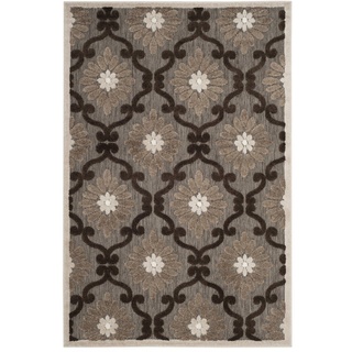 SAFAVIEH Traditionell Teppich für Wohnzimmer, Esszimmer, Schlafzimmer - Cottage Collection, Kurzer Flor, Hellbraun und Braun, 244 X 340 cm