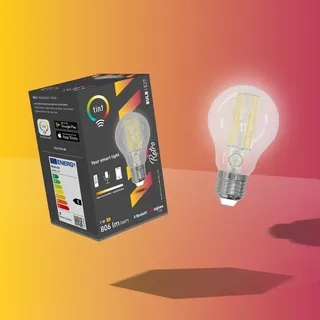 tint smarte Retro LED Lampe E27, Leuchtmittel Birnenform, warmweiß 1800-6500 K, dimmbar, 7W ersetzt 40W Glühbirne, Nostalgie Vintage Optik, Zigbee, Bluetooth, funktioniert mit Alexa...
