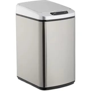 Relaxdays Sensor Mülleimer 12 l Silber