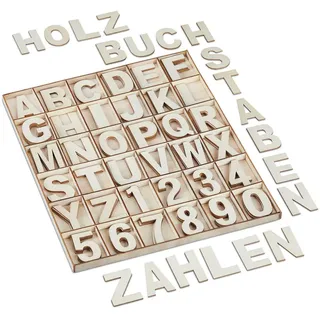 Relaxdays Holzbuchstaben Set 144tlg.
