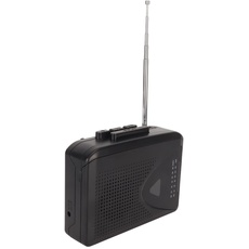 Tragbarer Kassettenspieler, Walkman FM AM Radio Stereo Tape to MP3 Converter Audio Music Player, mit 3,5 Mm Klinkenstecker und Lautsprecher (Schwarz)