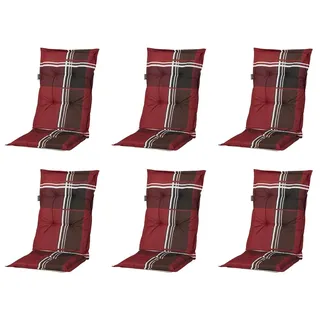 MADISON N.Y Hochlehnerauflage 120 x 50 x 8 cm rot kariert 6 St.