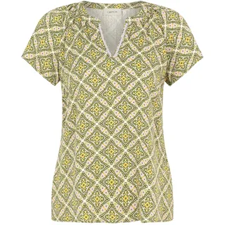 Klassische Bluse CARTOON "Blusenshirt mit Muster", Damen, Gr. 38, bunt (grün, violett), Obermaterial: 100% Viskose CV., Blusen Klassische Bluse