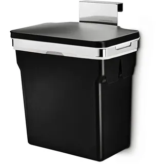 simplehuman CW1643 10 Liter, Schrank Abfalleimer, Hängender Mülleimer mit Deckel Küche Küchenmülleimer für Schranktür Einbau Abfallsammler Mülltrennung, strapazierfähiger Stahlrahmen, 5 Jahre Garantie