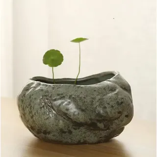 Ikebana-Blumenvase, japanische Keramik, Blumenarrangement-Behälter für Ikebana-Vase und runde Blumenfrosch-Blumentopf, A02