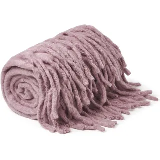 Meyco Home Uni Plaid, Wolldecke (weich und leicht, vielseitige Verwendungsmöglichkeiten, Decke aus 100% Acryl, einfache Pflege, eindrucksvolles Design, Größe: 130 x 170 cm), Lila