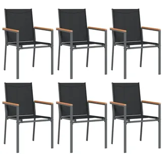 vidaXL Gartenstuhl 55 x 61,5 x 90 cm schwarz 6 St.