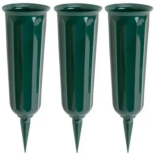 jadeunm Grabvase aus Kunststoff mit Erdspieß | Friedhofsvase in Schwarz | Grabsteckvase | frostsicher Steckvase für Grab | wetterfeste Blumenvase für Friedhof | witterungsbeständiger Grabschmuck - Schwarz