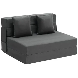 VEVOR 3 in 1 Klappsofa faltbares Schlafsofa mit 2 Kissen & waschbarem Bezug, umwandelbarer Schlafsessel aus 25D Memory Foam, Couch für Wohnzimmer Schlafzimmer, Dunkelgrau (TWIN XL / 1950x1005x150mm)