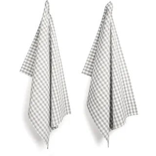 FILU Geschirrhandtücher 4er Pack Grau-Weiß kariert (Farbe und Design wählbar) 45 x 70 cm - hochwertige Küchenhandtücher Geschirrtücher aus 100% Baumwolle