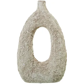DRW Bodenvase aus Keramik mit weißem Loch, rustikal, 26 x 12 x 44 cm
