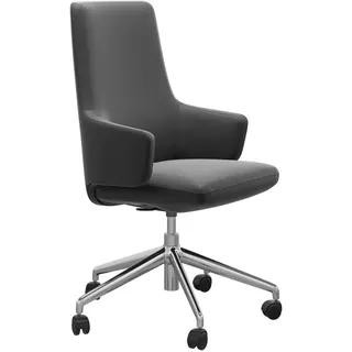 Stressless Drehstuhl , Grau , Leder , Echtleder , Rindleder , Drehkreuz , 72x100-112x72 cm , Lederauswahl, Stoffauswahl, Sitzfläche 360° drehbar , Büromöbel, Bürostühle, Drehstühle