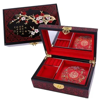 lachineuse - Schmuckkästchen Kirschblüten – Aufbewahrungsbox für Schmuck & Geheimnisse aus lackiertem Holz – asiatische Dekoration – Geschenkbox für Damen – Deko-Artikel – Geschenkidee Japan Asien