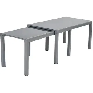 Gardenson Gartentisch , Silberfarben , Metall , rechteckig , eckig , 78x75x160 cm , ausziehbar , Gartenmöbel, Gartentische, Gartentische ausziehbar