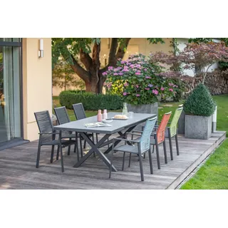 Niehoff Set Nalvo, Cervo - Das Set besteht aus: 1 x Auszugstisch Nalvo 180/240 x 100 cm, 6 x Stapelsesse...