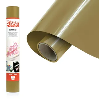 Siser EcoStretch Gold, 30cm x 0,5m, elastisches Thermotransfer-Vinyl zur Personalisierung von Stoffen und Sportbekleidung, leicht zu schneiden