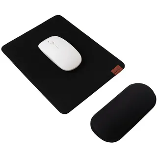 SenseAGE Mousepad mit Abnehmbarer Handauflage, Ergonomisches Mauspad mit atmungsaktivem Handpolster und Rutschfester PU-Basis für Computer, Laptop, Flexibel für Büro, Homeoffice Reisen, 24x18 cm