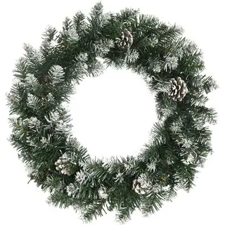 vidaXL Weihnachtskranz mit LED-Leuchten Grün 60 cm PVC - Grün